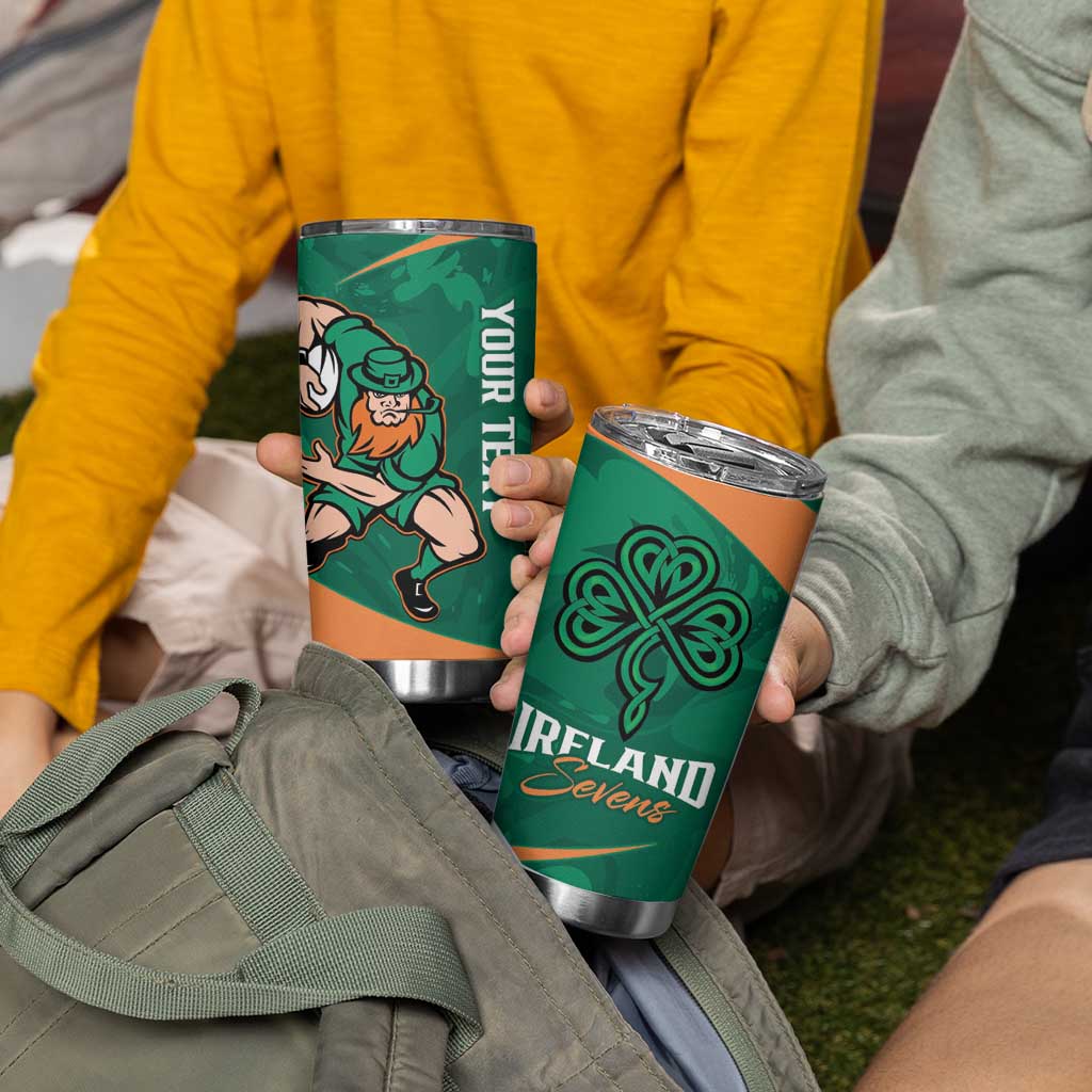 Personalised Ireland Rugby Sevens Tumbler Cup Go Champions Irish Shamrock - Wonder Print Shop