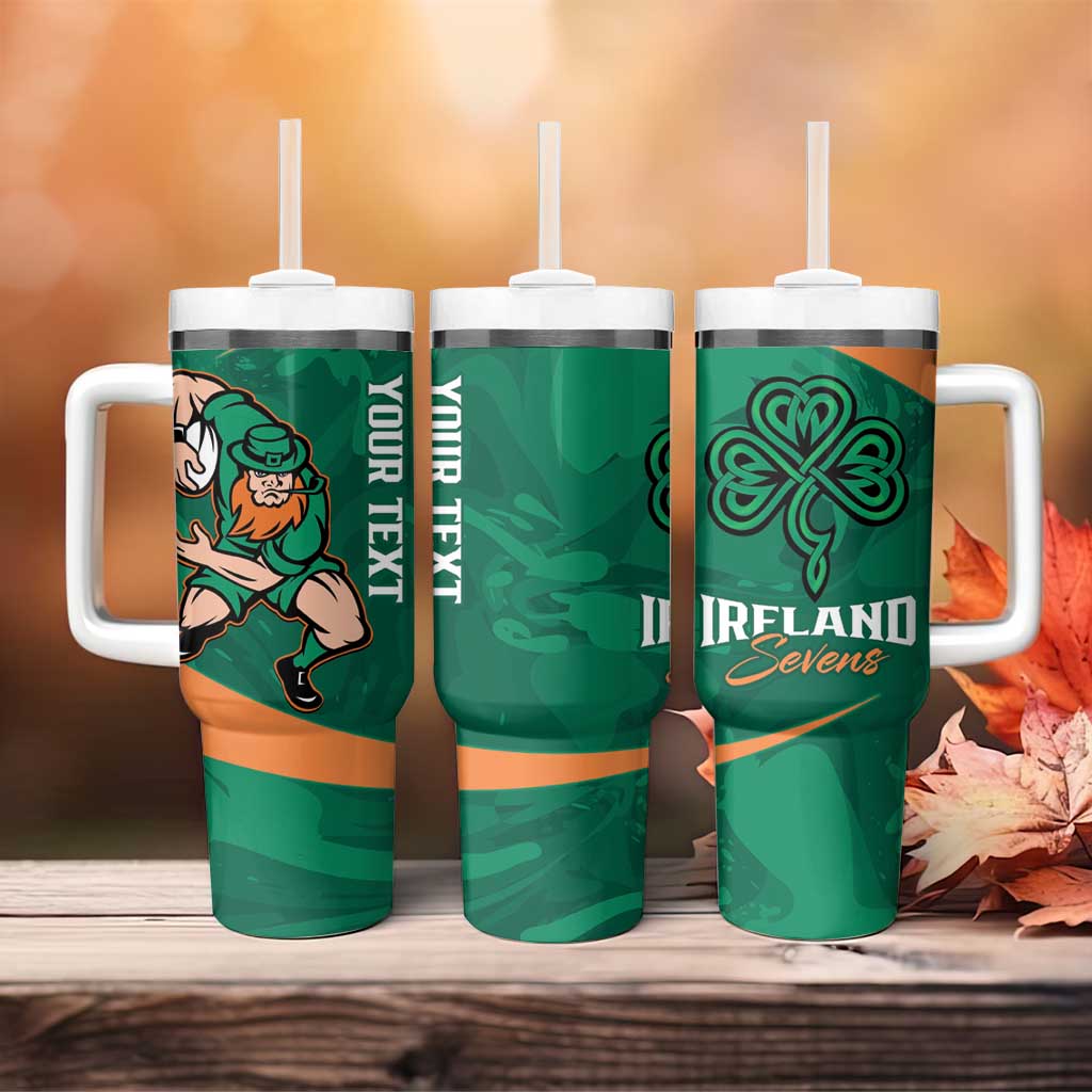 Personalised Ireland Rugby Sevens Tumbler With Handle Go Champions Irish Shamrock - Wonder Print Shop