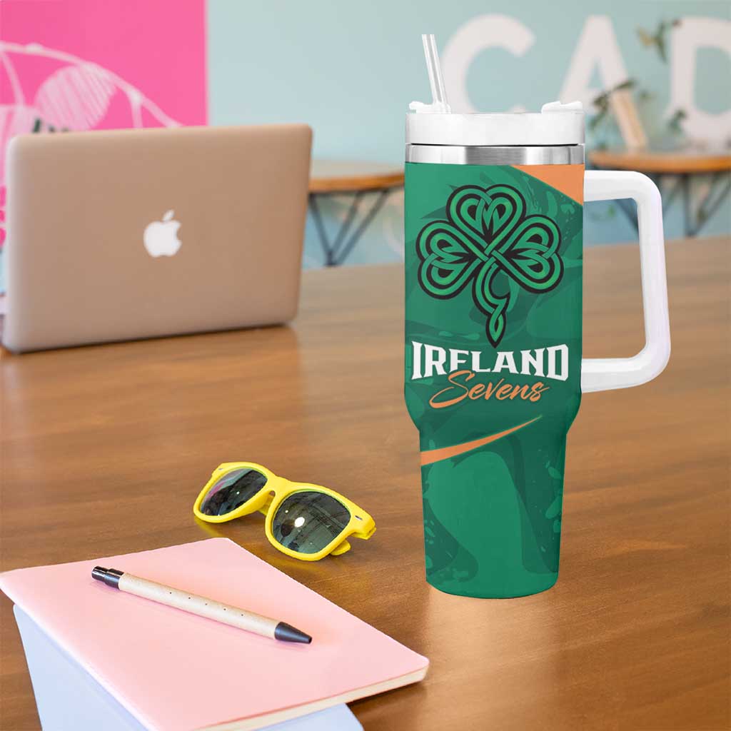 Personalised Ireland Rugby Sevens Tumbler With Handle Go Champions Irish Shamrock - Wonder Print Shop