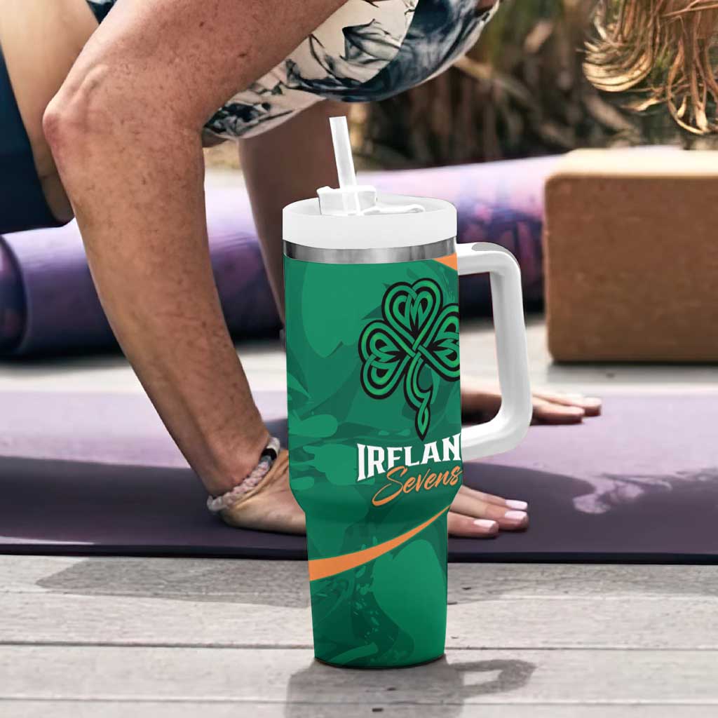 Personalised Ireland Rugby Sevens Tumbler With Handle Go Champions Irish Shamrock - Wonder Print Shop
