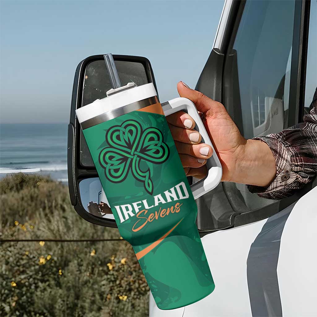 Personalised Ireland Rugby Sevens Tumbler With Handle Go Champions Irish Shamrock - Wonder Print Shop