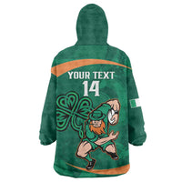 Custom Ireland Rugby Sevens Wearable Blanket Hoodie Go Champions Irish Shamrock - Wonder Print Shop