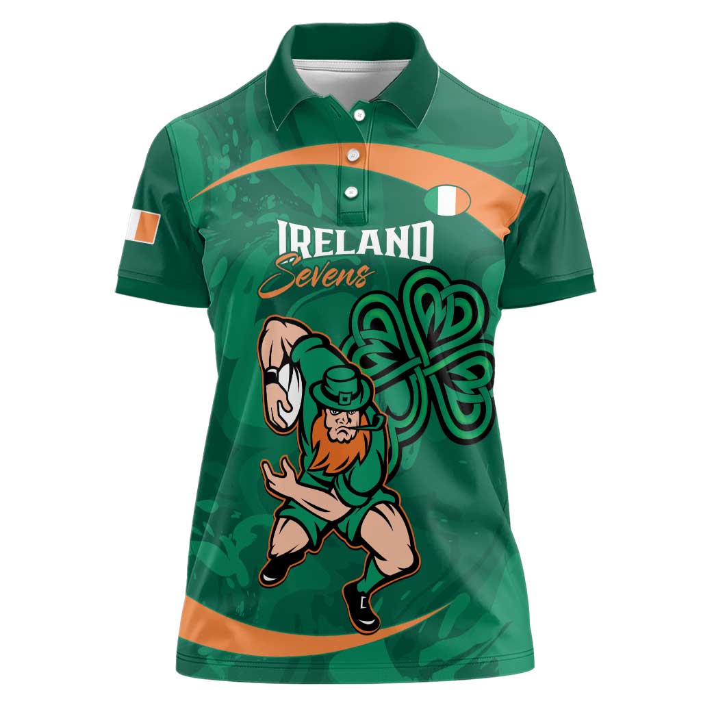 Custom Ireland Rugby Sevens Women Polo Shirt Go Champions Irish Shamrock - Wonder Print Shop