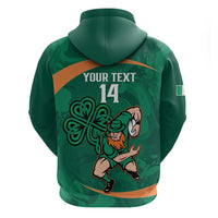 Custom Ireland Rugby Sevens Zip Hoodie Go Champions Irish Shamrock - Wonder Print Shop