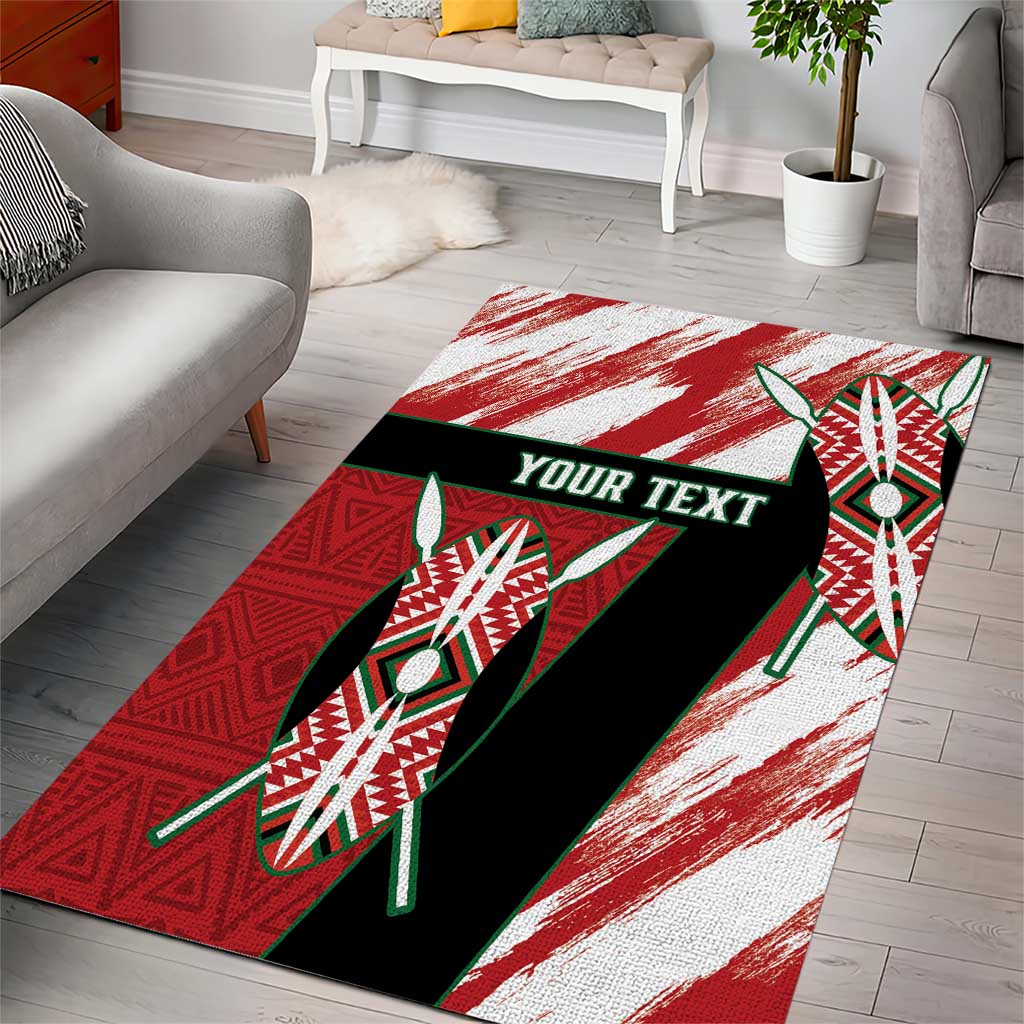 Custom Kenya Rugby Sevens Area Rug Go Champions African Pattern - Wonder Print Shop