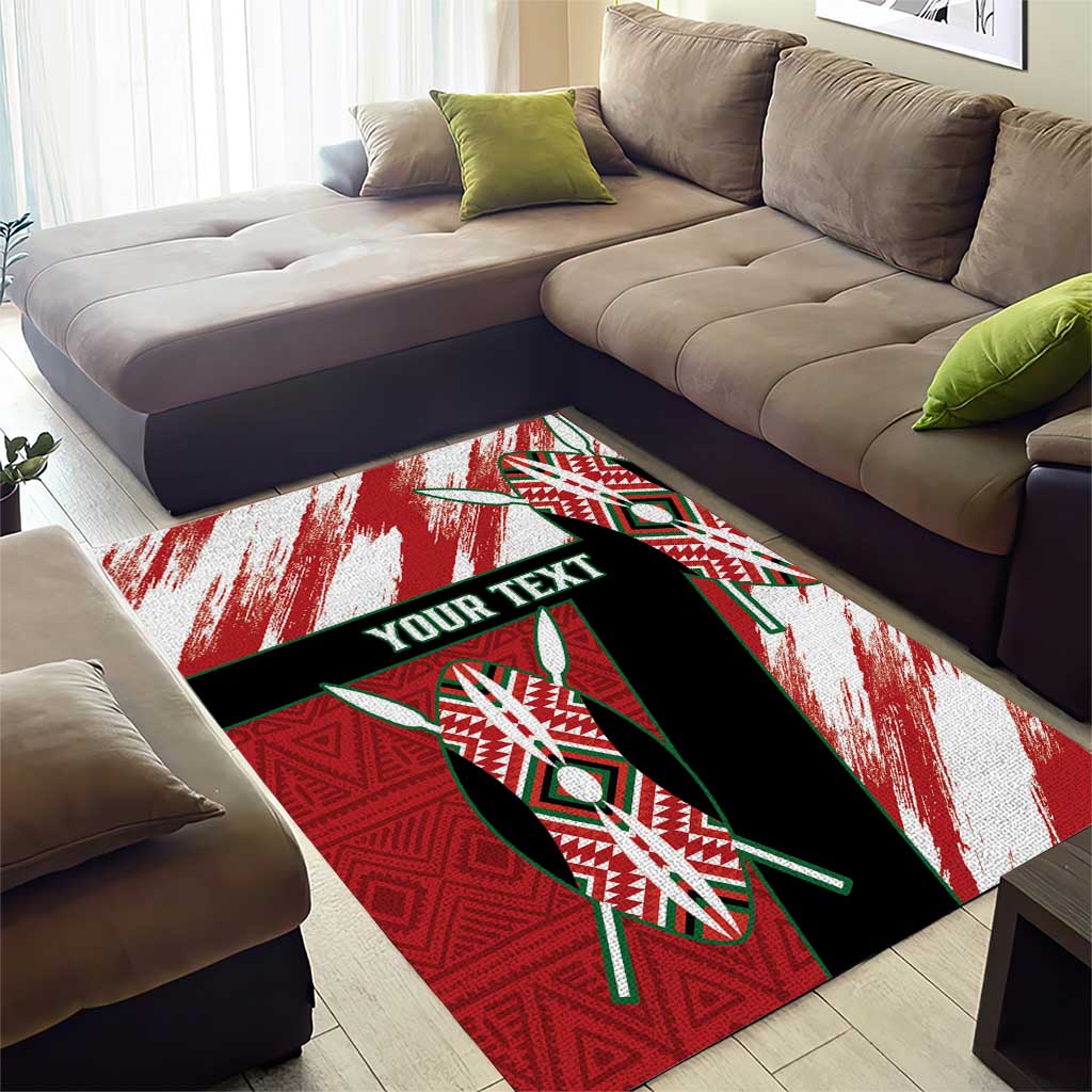 Custom Kenya Rugby Sevens Area Rug Go Champions African Pattern - Wonder Print Shop
