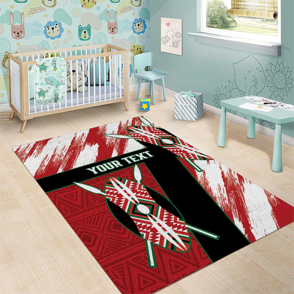 Custom Kenya Rugby Sevens Area Rug Go Champions African Pattern - Wonder Print Shop