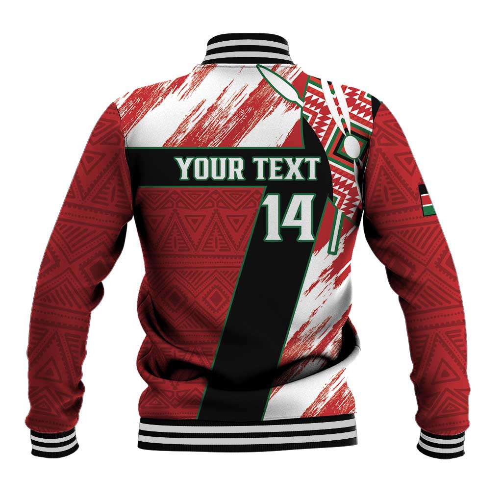 Custom Kenya Rugby Sevens Baseball Jacket Go Champions African Pattern - Wonder Print Shop
