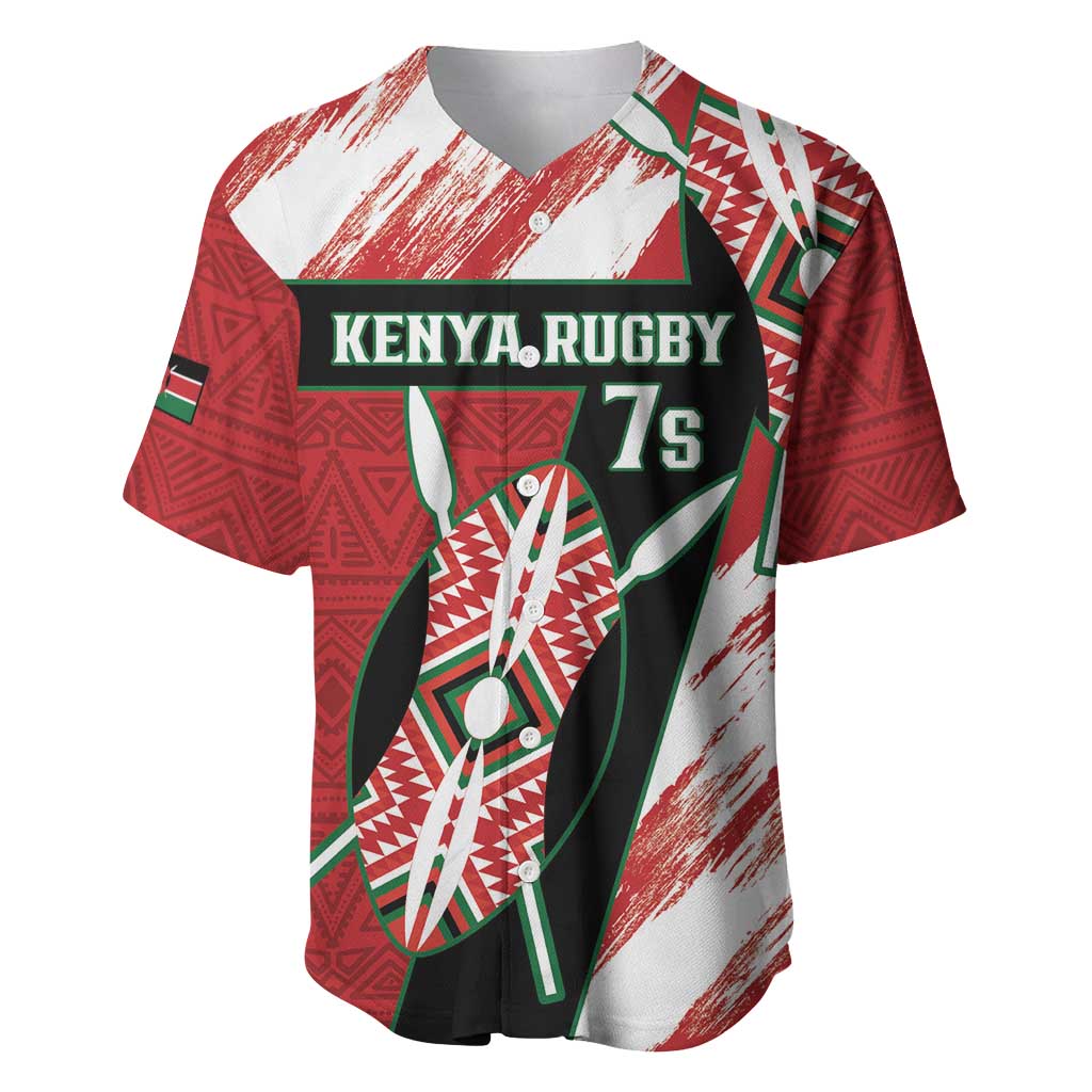 Custom Kenya Rugby Sevens Baseball Jersey Go Champions African Pattern - Wonder Print Shop