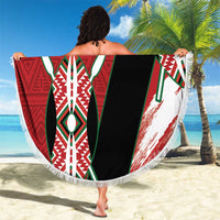 Custom Kenya Rugby Sevens Beach Blanket Go Champions African Pattern - Wonder Print Shop