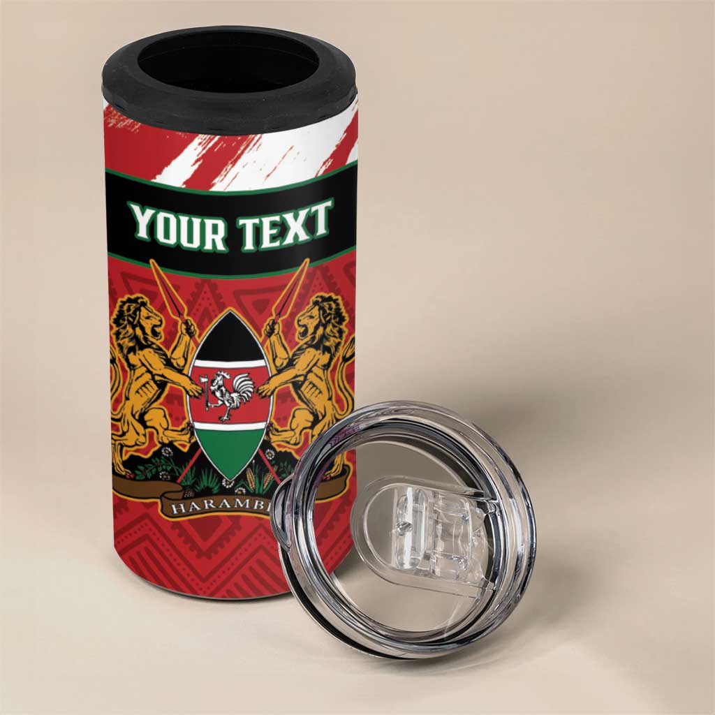 Personalised Kenya Rugby Sevens 4 in 1 Can Cooler Tumbler Go Champions African Pattern - Wonder Print Shop