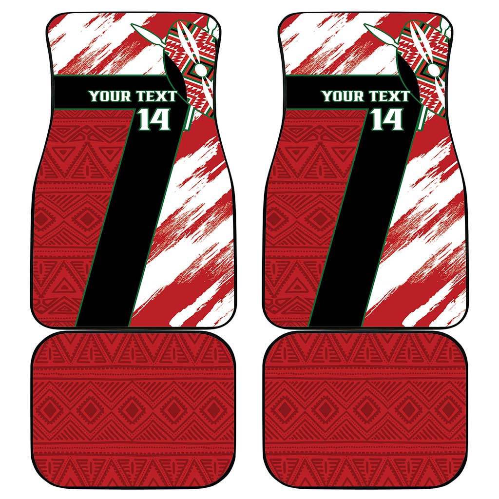 Custom Kenya Rugby Sevens Car Mats Go Champions African Pattern - Wonder Print Shop