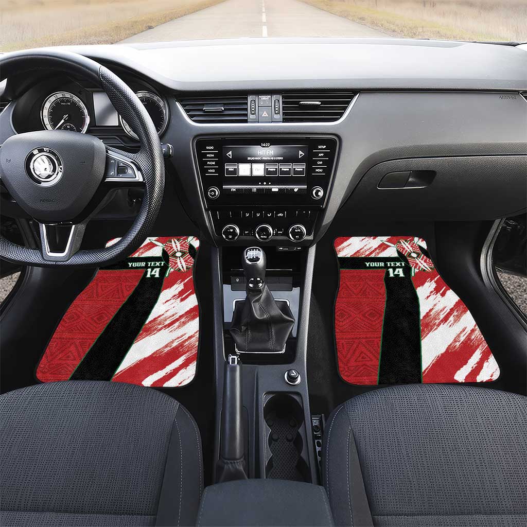 Custom Kenya Rugby Sevens Car Mats Go Champions African Pattern - Wonder Print Shop