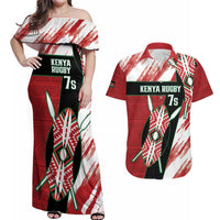 Custom Kenya Rugby Sevens Couples Matching Off Shoulder Maxi Dress and Hawaiian Shirt Go Champions African Pattern - Wonder Print Shop