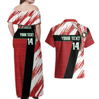 Custom Kenya Rugby Sevens Couples Matching Off Shoulder Maxi Dress and Hawaiian Shirt Go Champions African Pattern - Wonder Print Shop