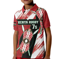 Custom Kenya Rugby Sevens Kid Polo Shirt Go Champions African Pattern - Wonder Print Shop