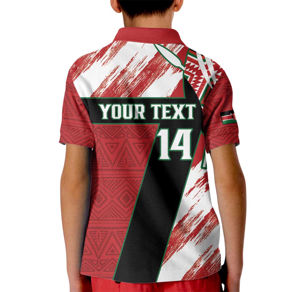 Custom Kenya Rugby Sevens Kid Polo Shirt Go Champions African Pattern - Wonder Print Shop