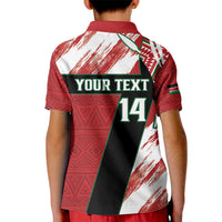 Custom Kenya Rugby Sevens Kid Polo Shirt Go Champions African Pattern - Wonder Print Shop