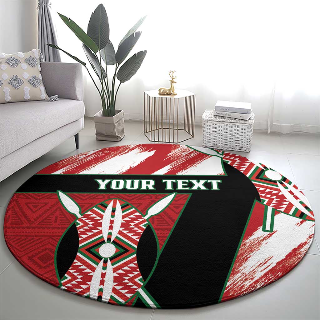 Custom Kenya Rugby Sevens Round Carpet Go Champions African Pattern