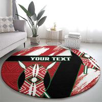 Custom Kenya Rugby Sevens Round Carpet Go Champions African Pattern