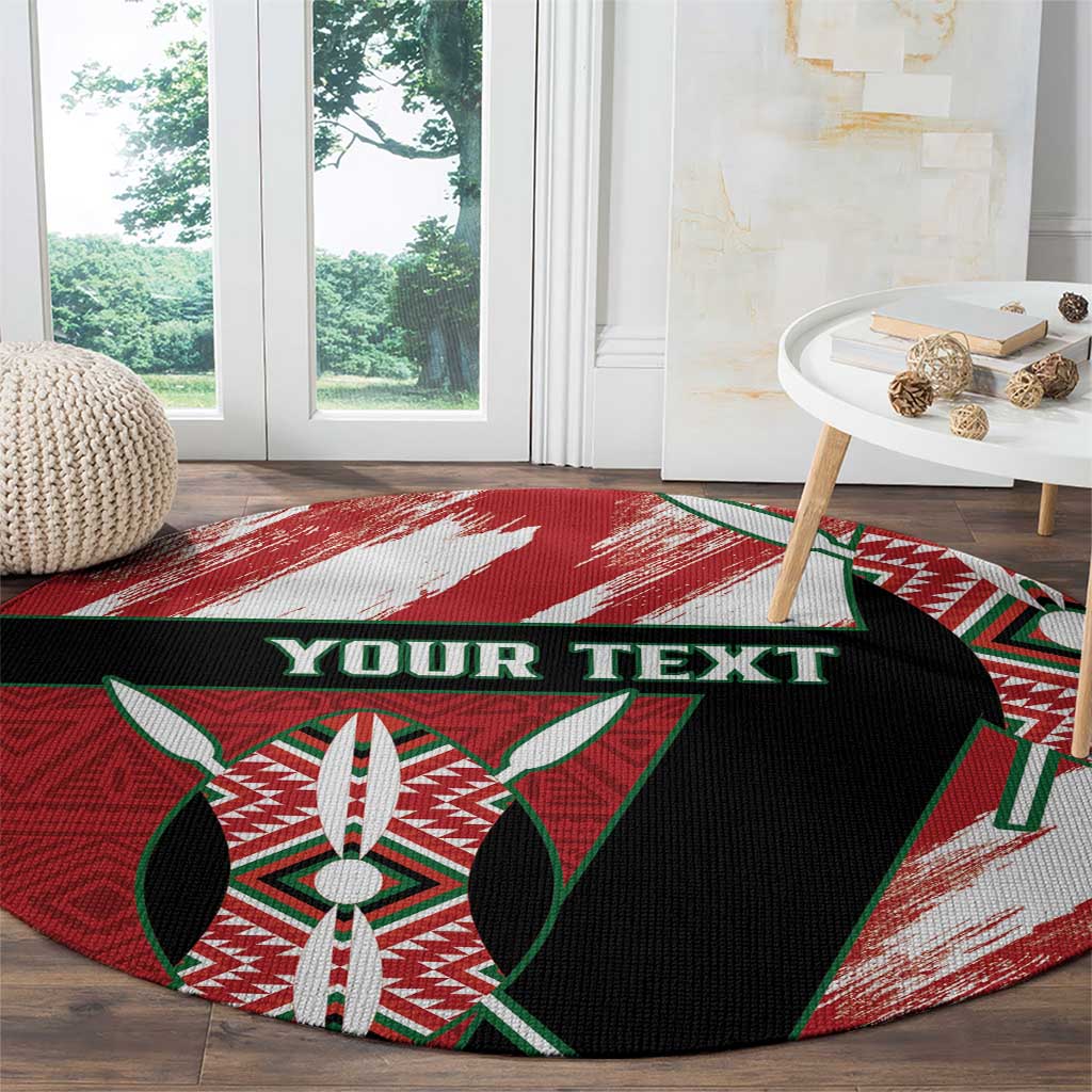 Custom Kenya Rugby Sevens Round Carpet Go Champions African Pattern