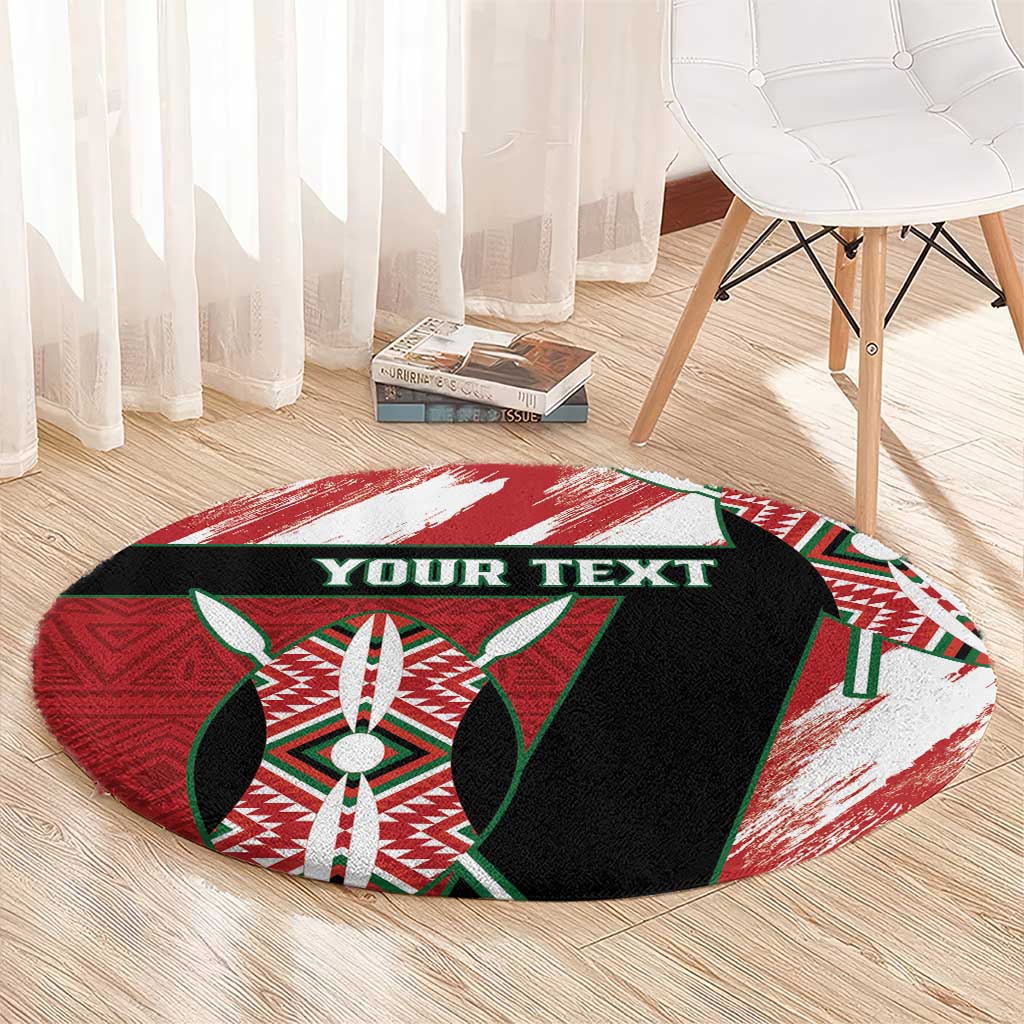 Custom Kenya Rugby Sevens Round Carpet Go Champions African Pattern