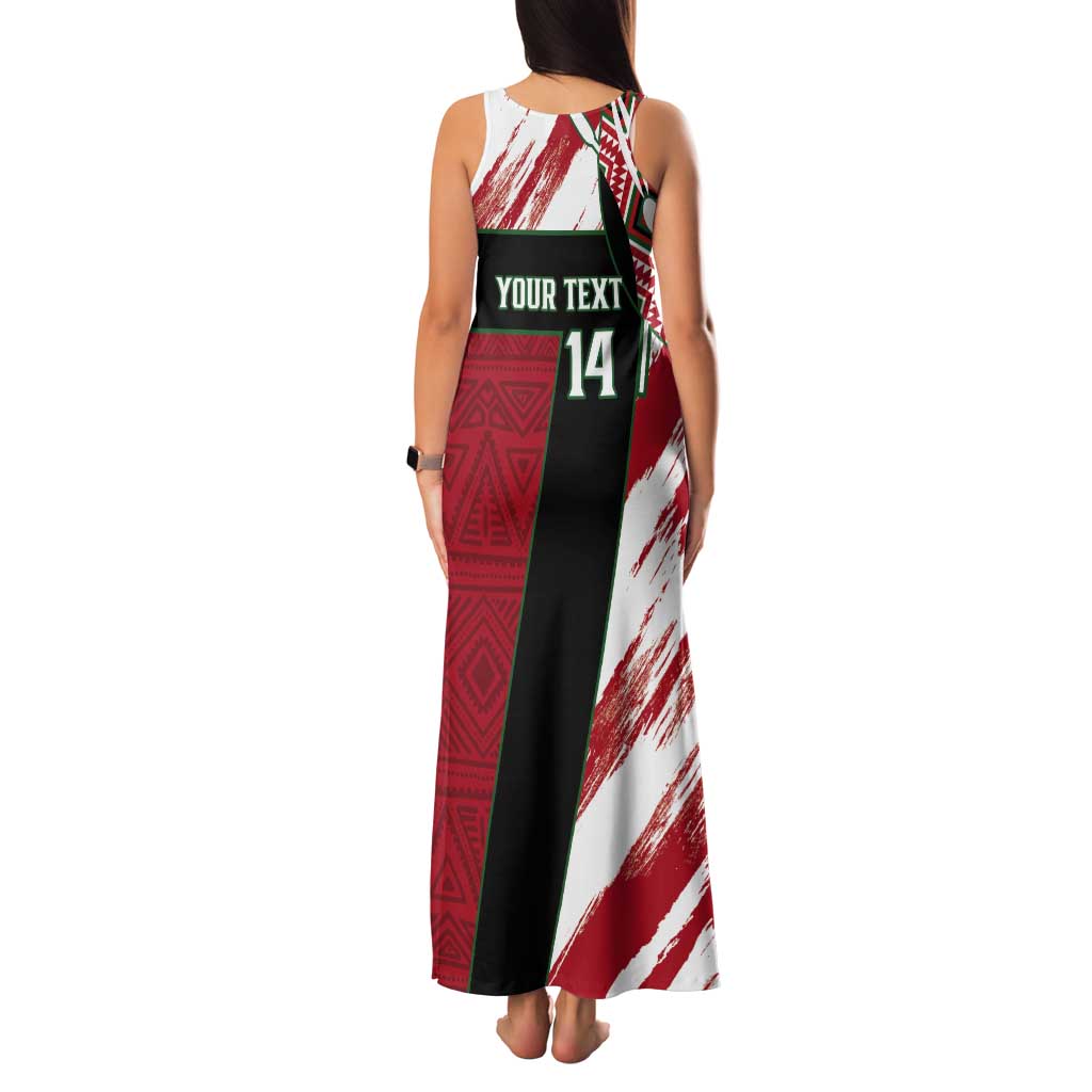 Custom Kenya Rugby Sevens Tank Maxi Dress Go Champions African Pattern - Wonder Print Shop