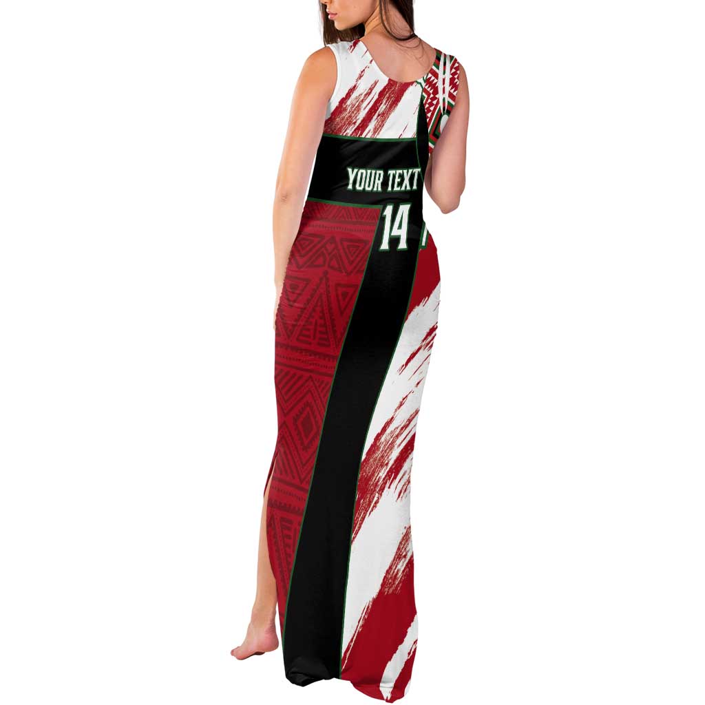 Custom Kenya Rugby Sevens Tank Maxi Dress Go Champions African Pattern - Wonder Print Shop