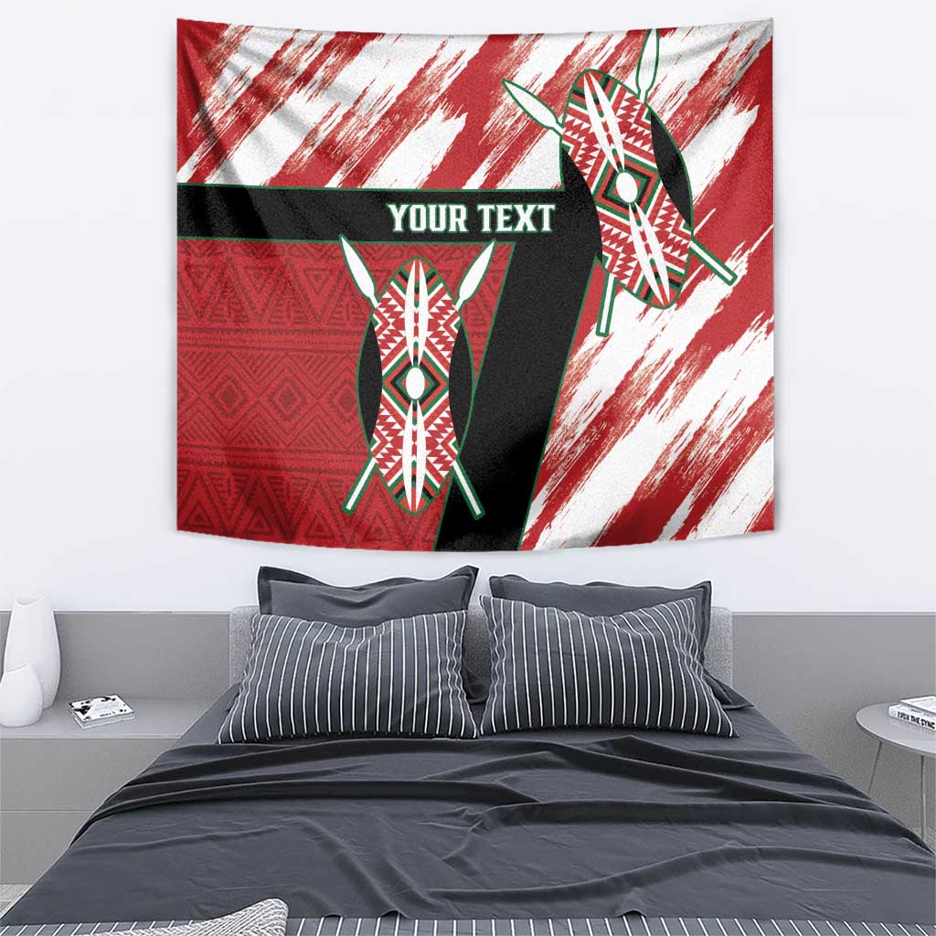 Custom Kenya Rugby Sevens Tapestry Go Champions African Pattern - Wonder Print Shop