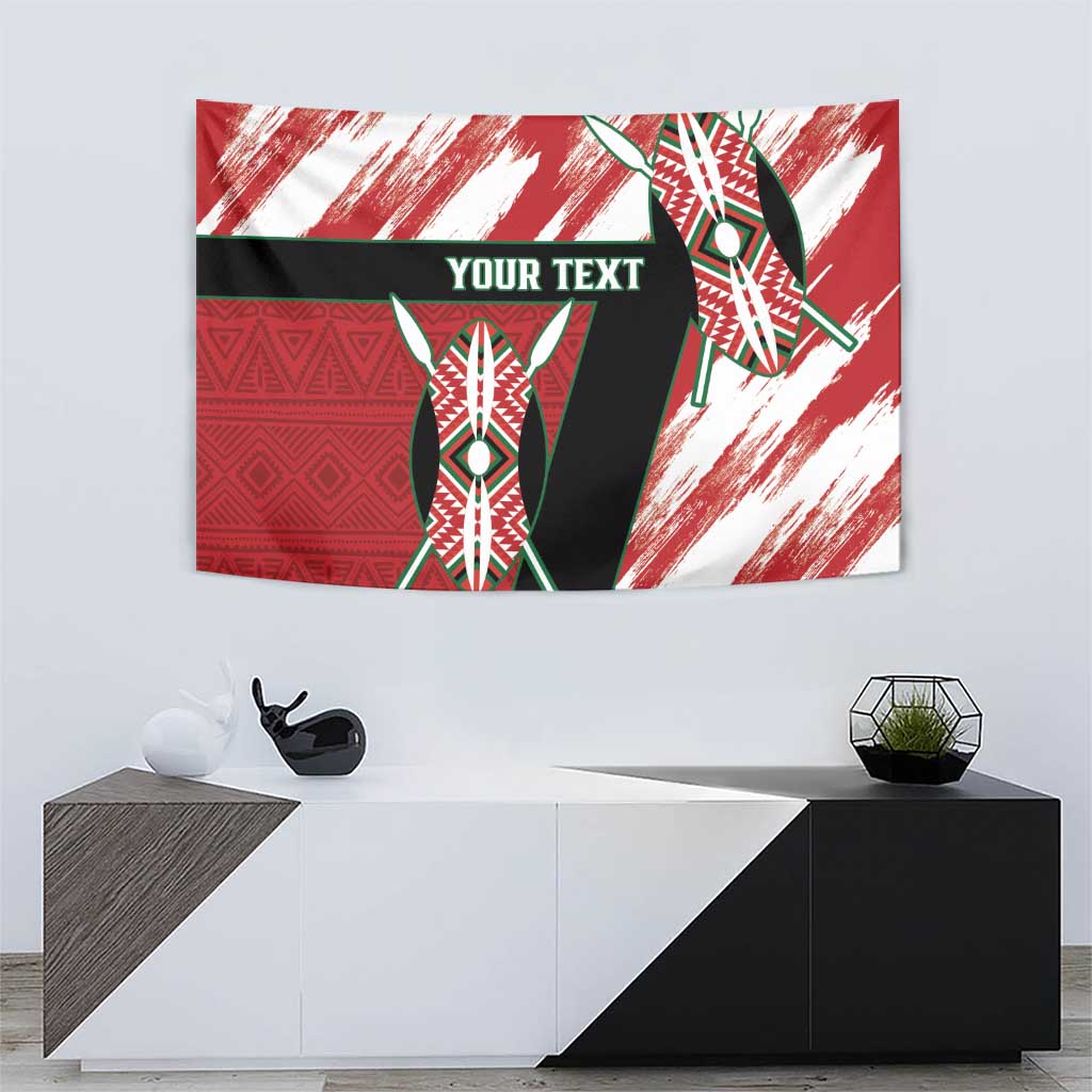 Custom Kenya Rugby Sevens Tapestry Go Champions African Pattern - Wonder Print Shop