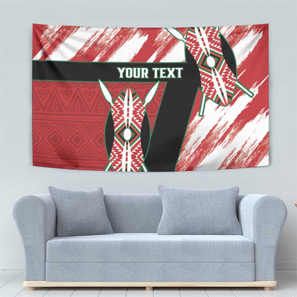 Custom Kenya Rugby Sevens Tapestry Go Champions African Pattern - Wonder Print Shop