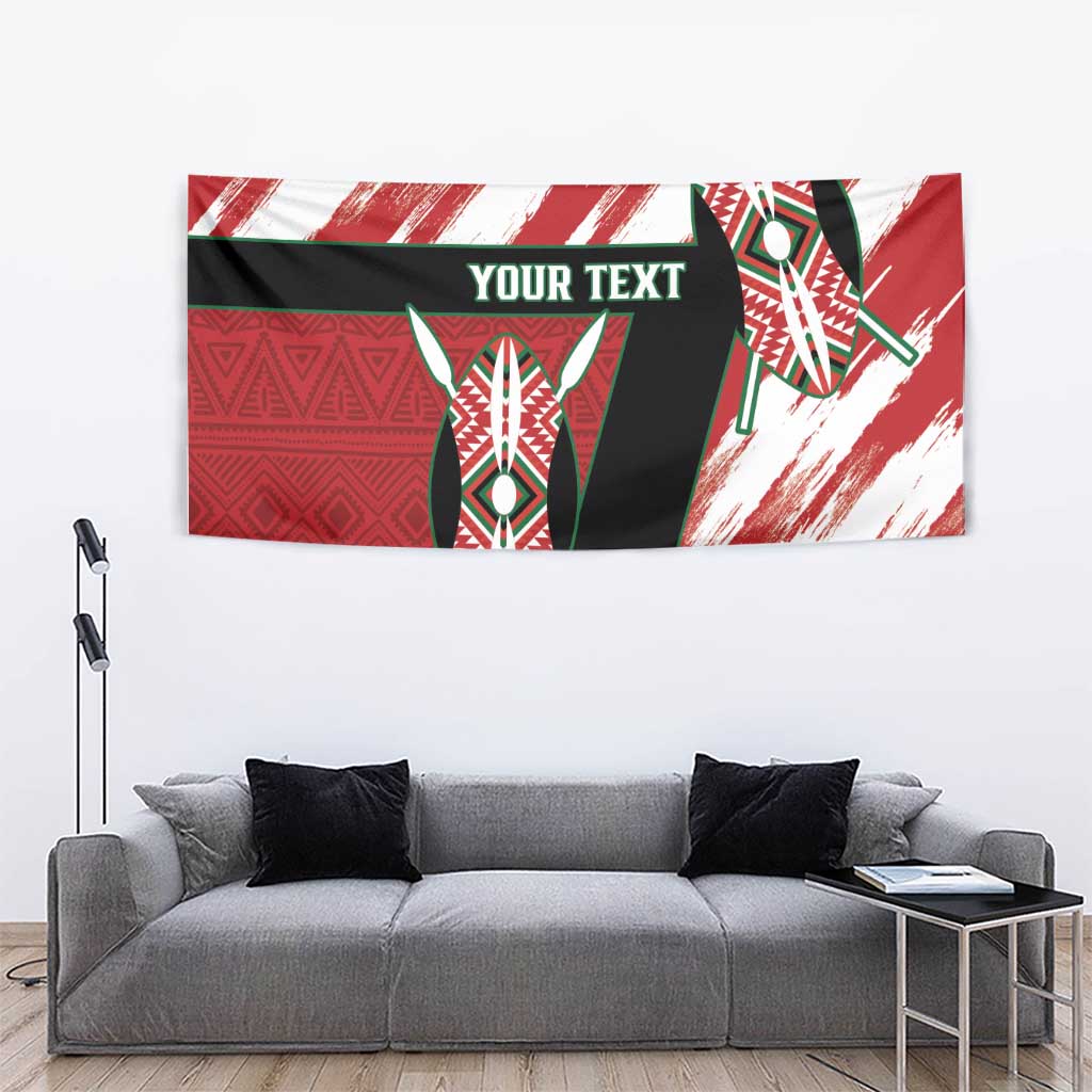 Custom Kenya Rugby Sevens Tapestry Go Champions African Pattern - Wonder Print Shop