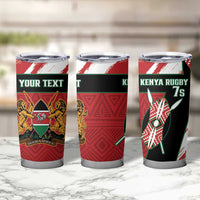 Personalised Kenya Rugby Sevens Tumbler Cup Go Champions African Pattern - Wonder Print Shop
