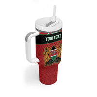 Personalised Kenya Rugby Sevens Tumbler With Handle Go Champions African Pattern - Wonder Print Shop