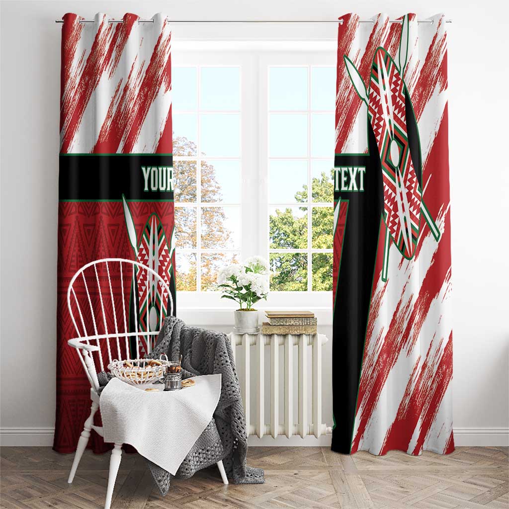 Custom Kenya Rugby Sevens Window Curtain Go Champions African Pattern - Wonder Print Shop