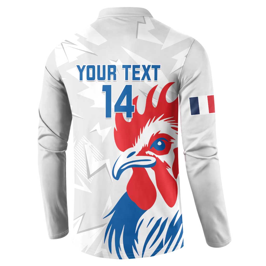 Custom France Rugby 2025 Button Sweatshirt Allez Les Bleus!