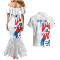 Custom France Rugby 2025 Couples Matching Mermaid Dress and Hawaiian Shirt Allez Les Bleus!