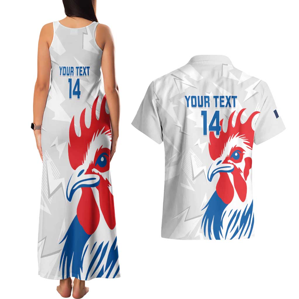 Custom France Rugby 2025 Couples Matching Tank Maxi Dress and Hawaiian Shirt Allez Les Bleus!