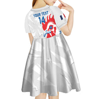 Custom France Rugby 2025 Kid Short Sleeve Dress Allez Les Bleus!