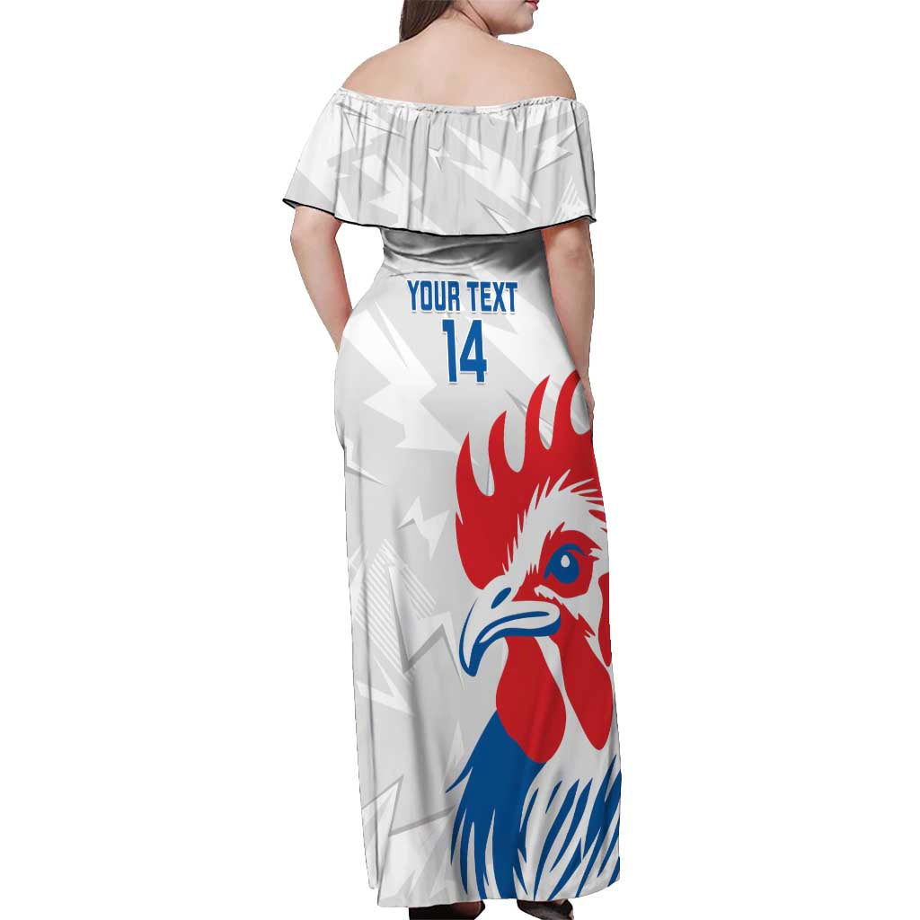 Custom France Rugby 2025 Off Shoulder Maxi Dress Allez Les Bleus!