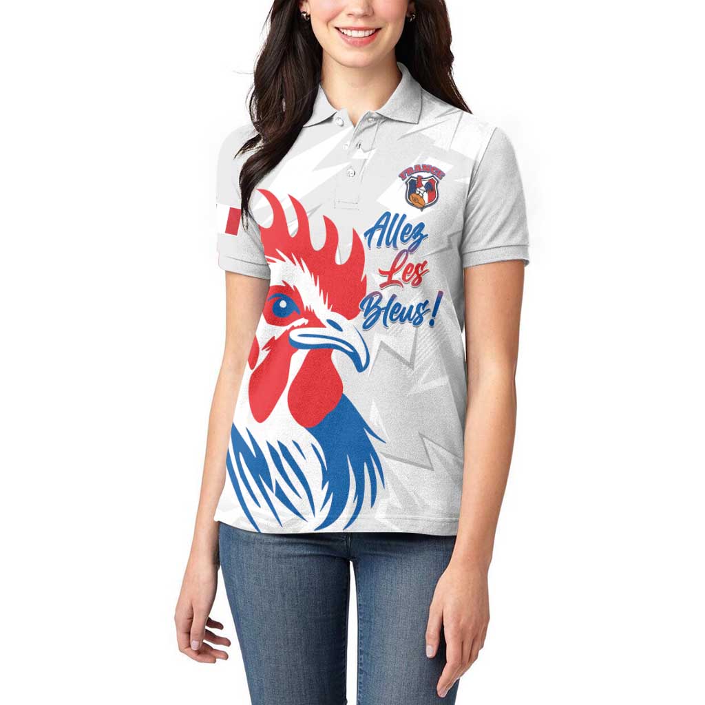 Custom France Rugby 2025 Women Polo Shirt Allez Les Bleus!