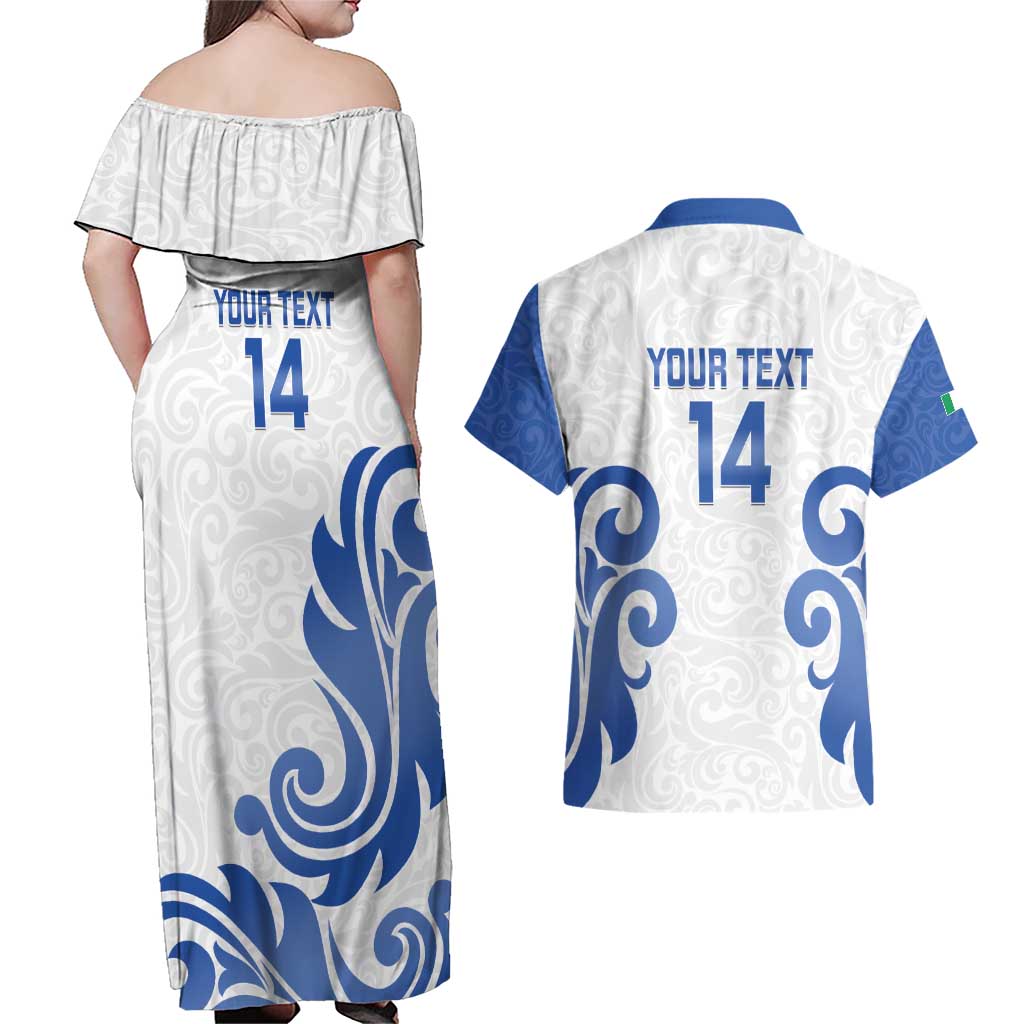 Custom Italy Rugby 2025 Couples Matching Off Shoulder Maxi Dress and Hawaiian Shirt Come on Gli Azzurri!