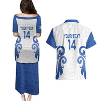 Custom Italy Rugby 2025 Couples Matching Puletasi and Hawaiian Shirt Come on Gli Azzurri!