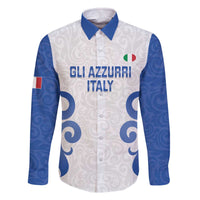 Custom Italy Rugby 2025 Family Matching Off The Shoulder Long Sleeve Dress and Hawaiian Shirt Come on Gli Azzurri!