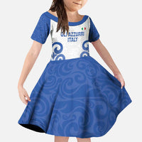 Custom Italy Rugby 2025 Family Matching Off Shoulder Maxi Dress and Hawaiian Shirt Come on Gli Azzurri!