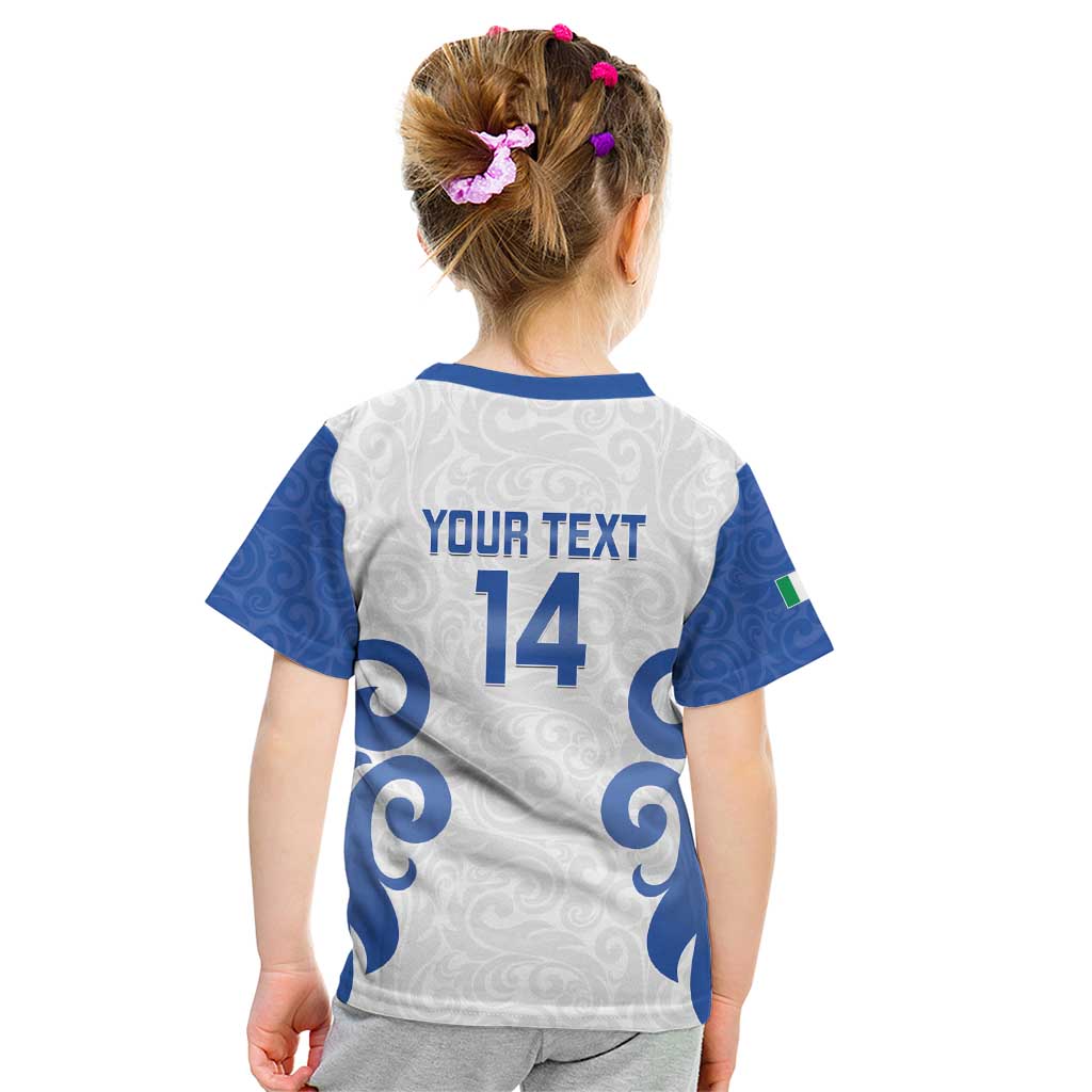 Custom Italy Rugby 2025 Kid T Shirt Come on Gli Azzurri!