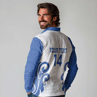 Custom Italy Rugby 2025 Long Sleeve Polo Shirt Come on Gli Azzurri!