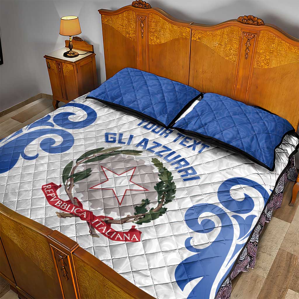Custom Italy Rugby 2025 Quilt Bed Set Come on Gli Azzurri!