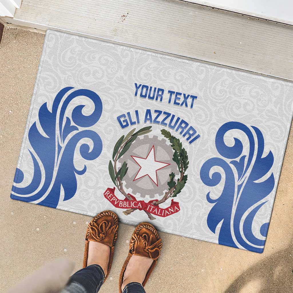 Custom Italy Rugby 2025 Rubber Doormat Come on Gli Azzurri!