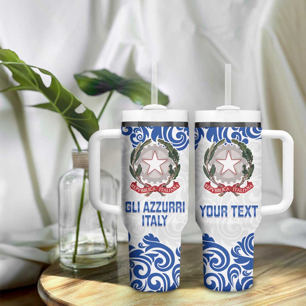 Personalised Italy Rugby 2025 Tumbler With Handle Come on Gli Azzurri!